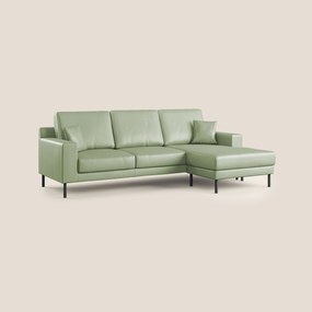 Uranio divano angolare moderno REVERSIBILE in Ecopelle impermeabile T04 verde X