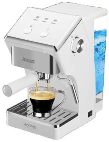 Macchina da Caffe Espresso e Cappuccino 1050W Doppio Bracio con Piano Scaldatazze Funzione Schiuma Latte 1.6L Serbatoio d'Acqua Rimovibile