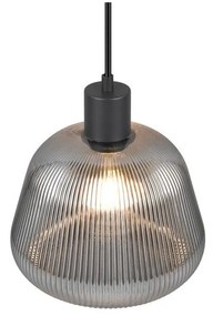Lampadario nero con paralume in vetro ø 22 cm Tarifa - Trio
