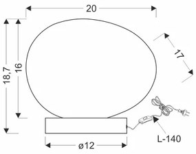 Lampada da tavolo STONES 1xE27/40W/230V