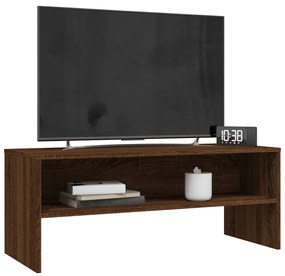 Mobile porta tv rovere marrone 100x40x40cm in legno multistrato
