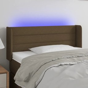 Testiera A Led Marrone Scuro 83x16x78/88 Cm İn Tessuto /