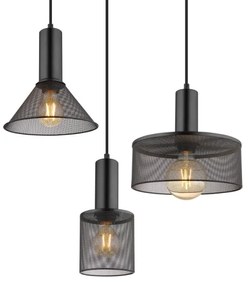 Globo 15648-6H - Lampadario a cavo JEDD 6xE27/60W/230V nero