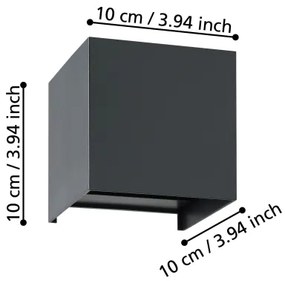 Eglo 901049 - Applique a LED VALMONTONE 2xLED/1,5W/230V 3000K nero