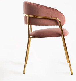 Sedia Moniel Golden Velluto - Rosa