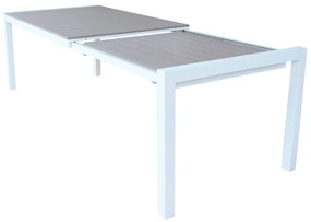 LOIS - set tavolo in alluminio cm 162/242 x 100 x 74 h con 8 poltrone Lotus