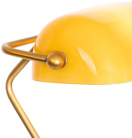 Lampada da terra classica notarile bronzo con vetro ambrato - Banker