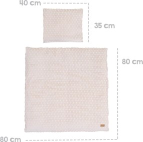 Set copripiumino e federa da bambini beige in misto cotone per culla 80x80 cm Frosty Almond – Roba