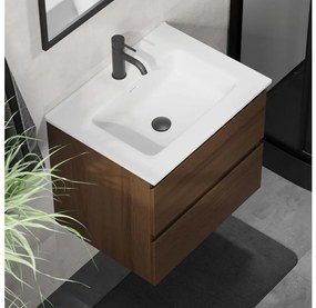 Mobile da bagno con lavabo CONOR 61 cm noce/bianco