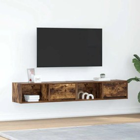 Mobili Tv 2 Pz Rovere Fumo 80x31x25,5 Cm Legno Multistrato /