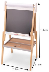 Lavagna a doppia faccia regolabile in altezza