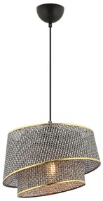 Lampada a sospensione su cavo BARETTE 1xE27/60W/230V grigio/oro