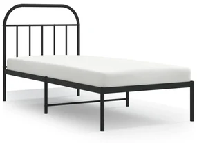 Giroletto con testiera in metallo nero 90x200 cm