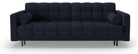 Divano blu scuro allungabile/con contenitore con rivestimento in bouclé 222 cm Bali – Cosmopolitan Design