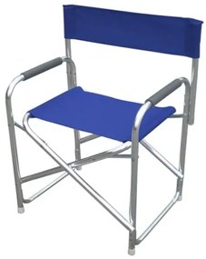 Poltrona Regista In Alluminio Da Esterno Tessuto Textilene Blu Playa - Set 2 Pezzi