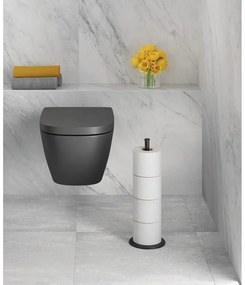 Porta carta igienica nero opaco in acciaio Lava – Metaltex