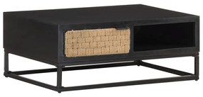 Tavolino Da Salotto 90x60x35 Cm İn Legno Massello Di Mango /