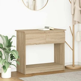 Tavolo Consolle Con Cassetti Rovere Sonoma 85,5x38,5x74,5 Cm /