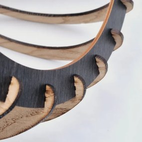 Lampadario a sospensione con filo TUCCI 3xE27/15W/230V quercia/nero