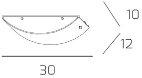 Applique Contemporanea Linear Metallo E Vetro Bianco 1 Luce E27 30Cm