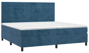 Letto a molle con materasso e led blu scuro 200x200 cm