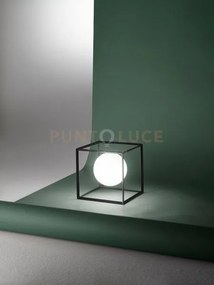 Lampada da tavolo in metallo nero cube  1 luce attacco g9