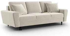 Divano beige allungabile e con contenitore con rivestimento in velluto 235 cm Kyoto – Cosmopolitan Design