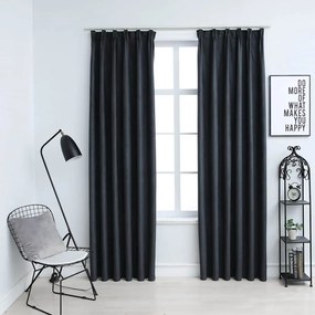 Tende Oscuranti Con Ganci 2 Pz Antracite 140x245 Cm /