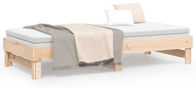 Dormeuse estraibile 2x(100x200) cm legno massello di pino