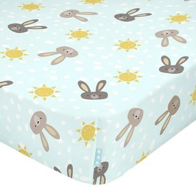 Lenzuolo di cotone per bambini, 70 x 140 cm Rabbit Family - Moshi Moshi