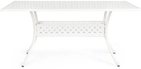 Tavolo rettangolare IVREA in alluminio bianco 160&#215;90 cm