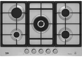 Beko HIAW75226SXE Piano cottura a Gas 5 Fuochi (1 Wok) 75 cm colore Acciaio