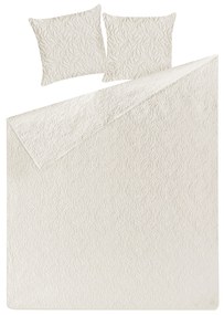 Copriletto trapuntato con cuscini crema 160 x 220 cm RUDKHAN Beliani