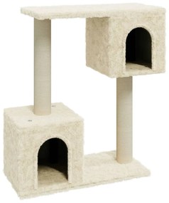 Albero per gatti con tiragraffi in sisal crema 60 cm