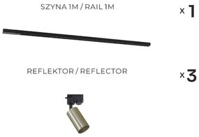 Zuma Line 3552 - Faretto per sistema a binario TUBE 3xGU10/35W/230V nero/oro