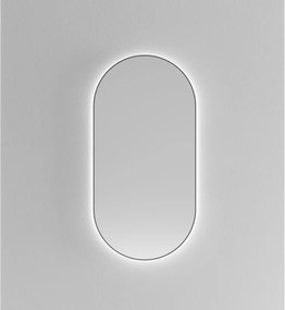 Specchio Wave retroilluminato senza interrutore L 50 x H 100 cm nero