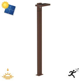 Paletto da giardino Solare Corten 100cm con Sensore Mov. e Picchetto Colore Bianco Naturale 4.000K