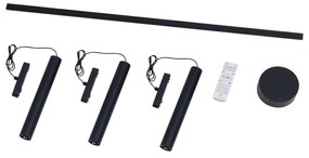 Sistema di illuminazione su binario moderno con 3 luci a sospensione nere monofase - Magnetic Cassie