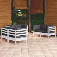 Set Divani da Giardino 6 pz con Cuscini in Massello di Pino 3096245