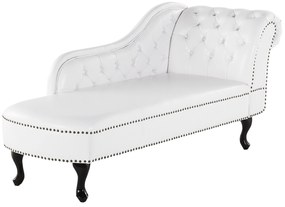 Chaise longue vintage destra in pelle sintetica bianca NIMES Beliani