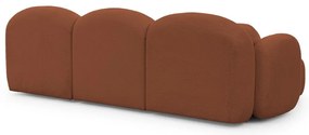 Divano angolare color terracotta (con penisola a sinistra/con chaise lounge) con rivestimento in bouclé Orbit – Ropez