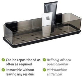Mensola in plastica nera autoportante per il bagno Quadro - Wenko