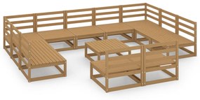 Set divani da giardino 12 pz in legno massello di pino