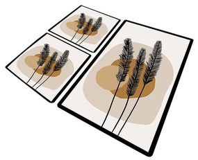 Set di tappetini per il bagno marroni 3 pz 60x100 cm Day Sunrise – Foutastic