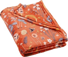 Coperta arancione in micropile 130x170 cm Enchanted Twilight Animals – Catherine Lansfield