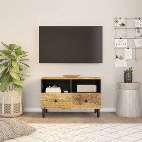 Mobile Porta Tv 70x33x46 Cm İn Legno Massello Di Mango /