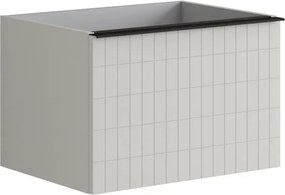 Mobile da bagno sospeso sotto lavabo L 60 x H 40 x P 45.5 cm grigio, 2 cassetti Pixel grid