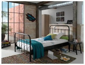 Letto per bambini in metallo nero, 120 x 200 cm New York - Vipack