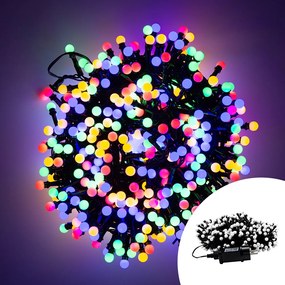 Catena di luci 10 metri da 500 Sfere luminose Led Multicolore con cavo nero e autospegnimento Wisdom