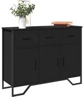 Credenza Nera 97x32,5x74,5 cm in Legno Multistrato 848559